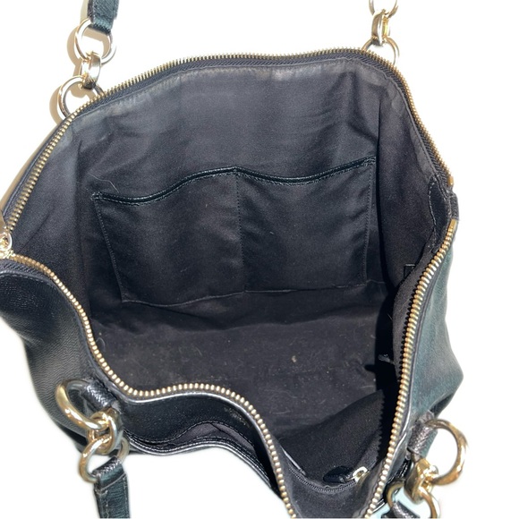 Coach Black Tote Bag with Gold Accents - Picture 3 of 4